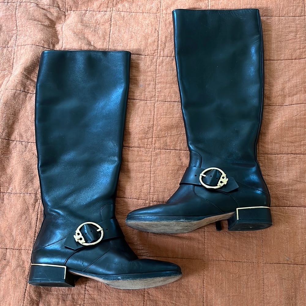 Tory Burch black riding boot